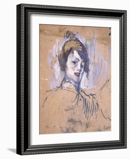 Head of a Woman, 1896-Henri de Toulouse-Lautrec-Framed Giclee Print