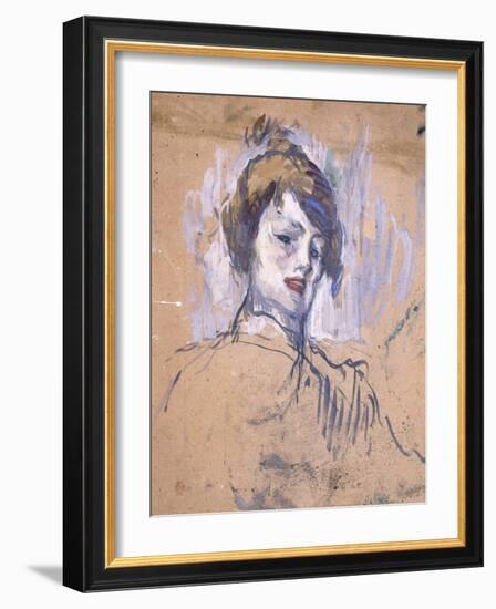 Head of a Woman, 1896-Henri de Toulouse-Lautrec-Framed Giclee Print