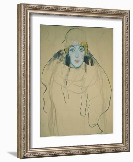 Head of a Woman, 1918-Gustav Klimt-Framed Giclee Print