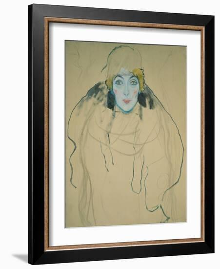 Head of a Woman, 1918-Gustav Klimt-Framed Giclee Print