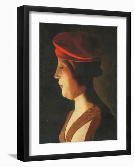 Head of a woman; a fragment-Georges De La Tour-Framed Giclee Print