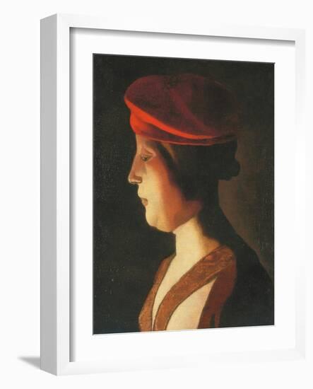 Head of a woman; a fragment-Georges De La Tour-Framed Giclee Print