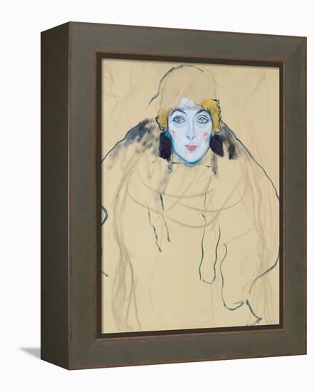 Head of a Woman by Gustav Klimt-null-Framed Premier Image Canvas