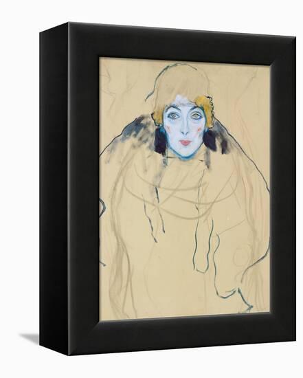 Head of a Woman by Gustav Klimt-null-Framed Premier Image Canvas