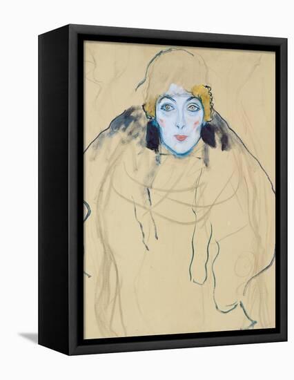 Head of a Woman by Gustav Klimt-null-Framed Premier Image Canvas