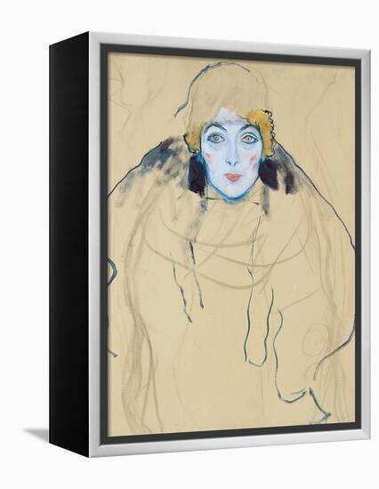 Head of a Woman by Gustav Klimt-null-Framed Premier Image Canvas