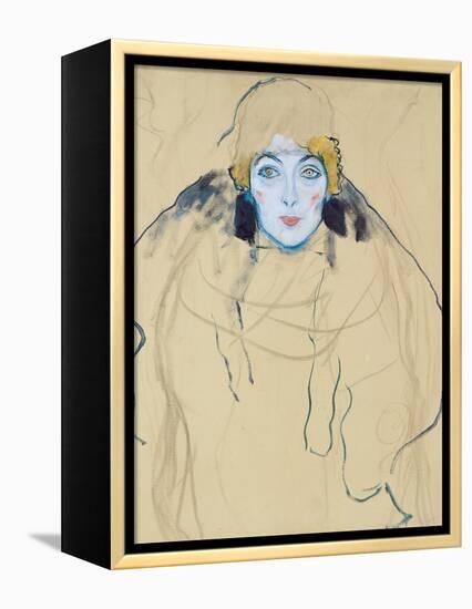 Head of a Woman by Gustav Klimt-null-Framed Premier Image Canvas