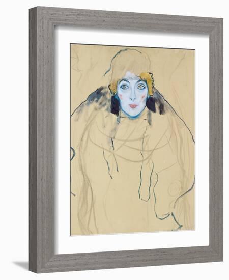 Head of a Woman by Gustav Klimt-null-Framed Photographic Print