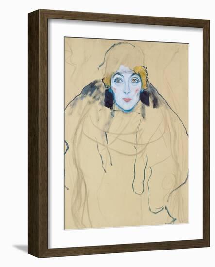 Head of a Woman by Gustav Klimt-null-Framed Photographic Print