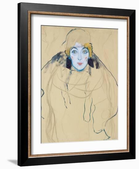 Head of a Woman by Gustav Klimt-null-Framed Photographic Print