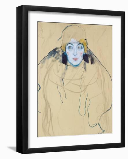 Head of a Woman by Gustav Klimt-null-Framed Photographic Print