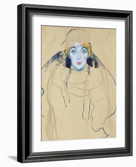 Head of a Woman by Gustav Klimt-null-Framed Photographic Print