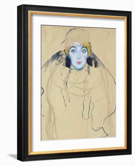 Head of a Woman by Gustav Klimt-null-Framed Photographic Print