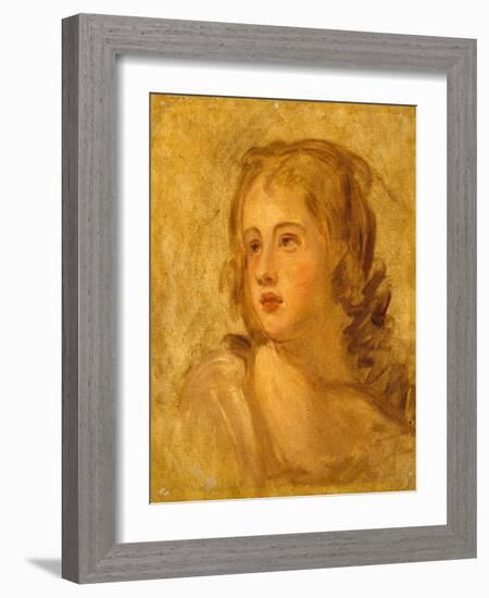 Head of a Woman, C.1782-86 (Oil on Canvas)-George Romney-Framed Giclee Print