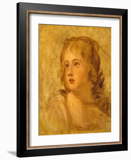 Head of a Woman, C.1782-86 (Oil on Canvas)-George Romney-Framed Giclee Print