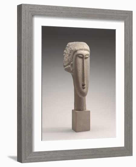Head of a Woman, C.1910-1911-Amedeo Modigliani-Framed Giclee Print