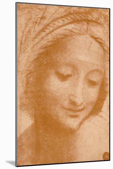 'Head of a Woman', c15th century, (1932)-Leonardo Da Vinci-Mounted Giclee Print