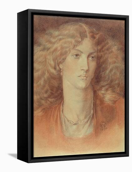 Head of a Woman, Called Ruth Herbert, 1876 (Red and Black Chalk on Paper)-Dante Gabriel Rossetti-Framed Premier Image Canvas