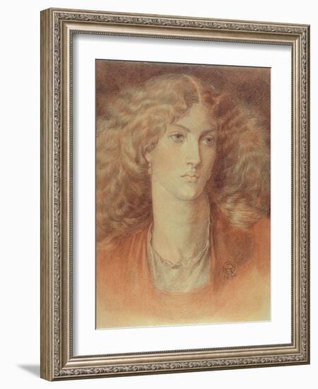 Head of a Woman, Called Ruth Herbert, 1876 (Red and Black Chalk on Paper)-Dante Gabriel Rossetti-Framed Giclee Print