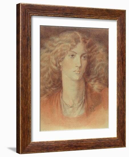 Head of a Woman, Called Ruth Herbert, 1876 (Red and Black Chalk on Paper)-Dante Gabriel Rossetti-Framed Giclee Print