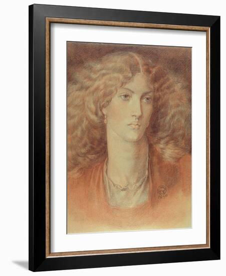 Head of a Woman, Called Ruth Herbert, 1876 (Red and Black Chalk on Paper)-Dante Gabriel Rossetti-Framed Giclee Print