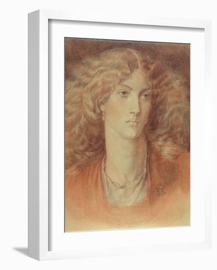 Head of a Woman, Called Ruth Herbert, 1876 (Red and Black Chalk on Paper)-Dante Gabriel Rossetti-Framed Giclee Print