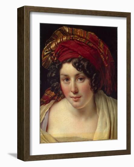 Head of a Woman in a Turban, Ca 1820-Anne-Louis Girodet de Roussy-Trioson-Framed Giclee Print