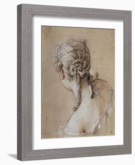 Head of a Woman Seen from Behind, circa 1740-Francois Boucher-Framed Giclee Print