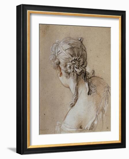 Head of a Woman Seen from Behind, circa 1740-Francois Boucher-Framed Giclee Print