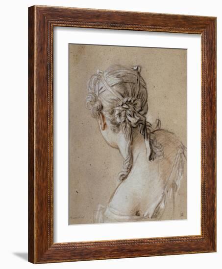 Head of a Woman Seen from Behind, circa 1740-Francois Boucher-Framed Giclee Print