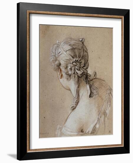 Head of a Woman Seen from Behind, circa 1740-Francois Boucher-Framed Giclee Print