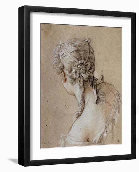 Head of a Woman Seen from Behind, circa 1740-Francois Boucher-Framed Giclee Print