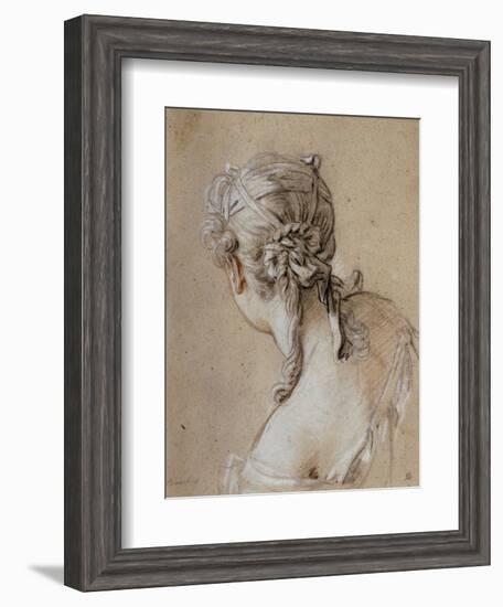 Head of a Woman Seen from Behind, circa 1740-Francois Boucher-Framed Giclee Print