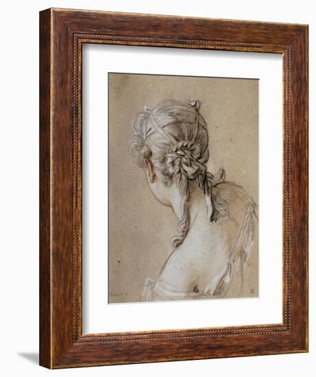 Head of a Woman Seen from Behind, circa 1740-Francois Boucher-Framed Giclee Print