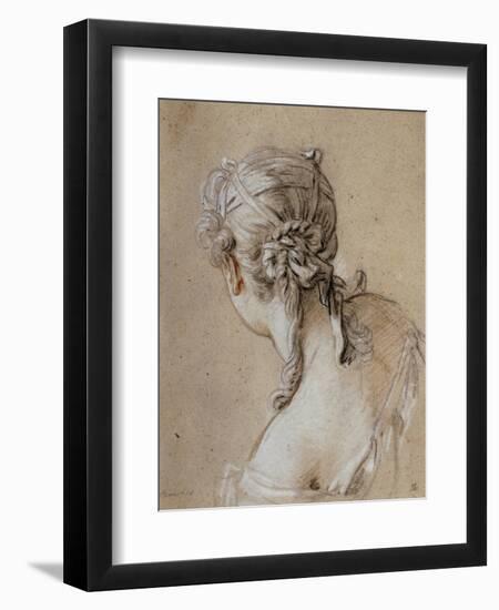 Head of a Woman Seen from Behind, circa 1740-Francois Boucher-Framed Giclee Print