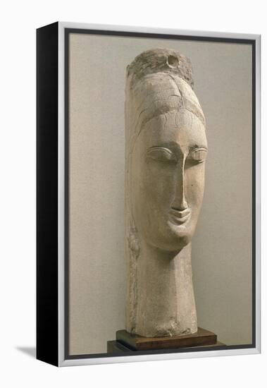 Head of a Woman (Stone)-Amedeo Modigliani-Framed Premier Image Canvas