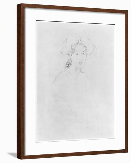 Head of a Woman (Verso) (See 383972 Recto) 1893 ? (Pencil on Paper)-Berthe Morisot-Framed Giclee Print