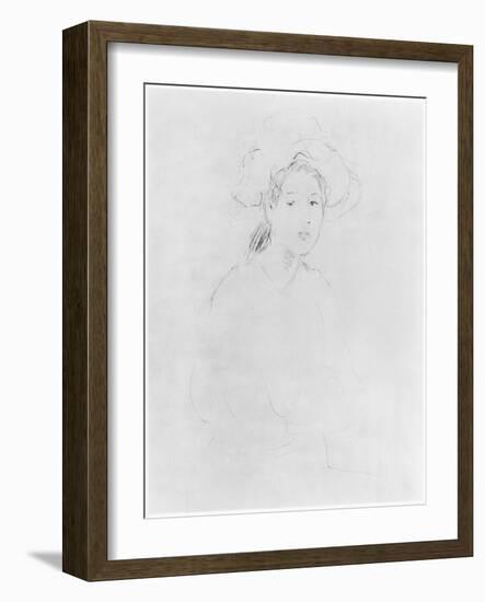 Head of a Woman (Verso) (See 383972 Recto) 1893 ? (Pencil on Paper)-Berthe Morisot-Framed Giclee Print