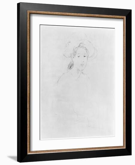 Head of a Woman (Verso) (See 383972 Recto) 1893 ? (Pencil on Paper)-Berthe Morisot-Framed Giclee Print