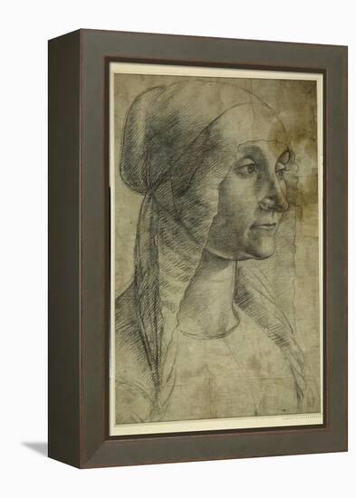 Head of a Woman Wearing a Coif-Domenico Ghirlandaio-Framed Premier Image Canvas