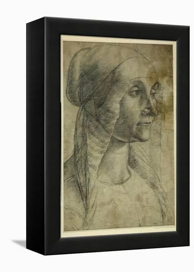 Head of a Woman Wearing a Coif-Domenico Ghirlandaio-Framed Premier Image Canvas