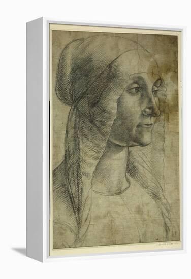 Head of a Woman Wearing a Coif-Domenico Ghirlandaio-Framed Premier Image Canvas