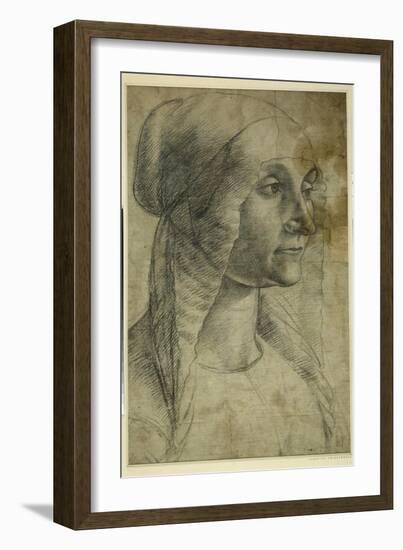 Head of a Woman Wearing a Coif-Domenico Ghirlandaio-Framed Giclee Print