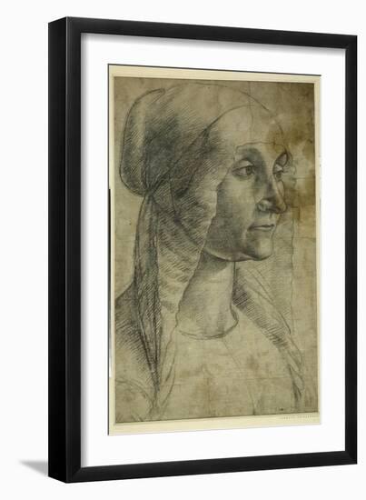 Head of a Woman Wearing a Coif-Domenico Ghirlandaio-Framed Giclee Print