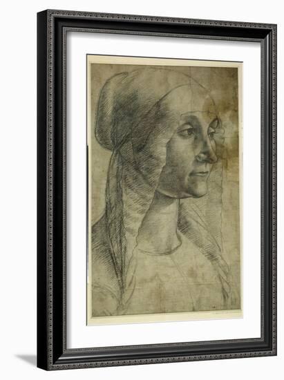 Head of a Woman Wearing a Coif-Domenico Ghirlandaio-Framed Giclee Print