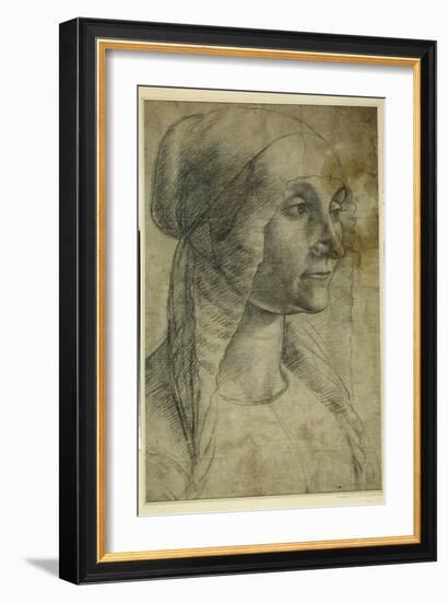 Head of a Woman Wearing a Coif-Domenico Ghirlandaio-Framed Giclee Print