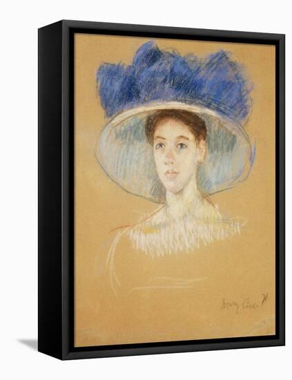 Head of a Woman with a Large Hat, C.1909-Mary Cassatt-Framed Premier Image Canvas
