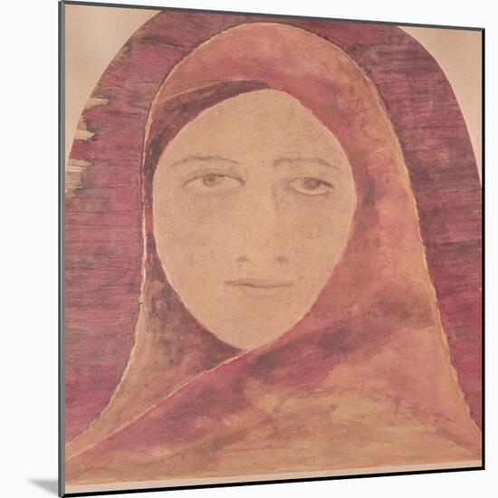 Head of a Woman-Rabindranath Tagore-Mounted Giclee Print