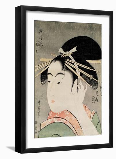 Head of a Woman-Kitagawa Utamaro-Framed Giclee Print