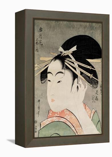 Head of a Woman-Kitagawa Utamaro-Framed Premier Image Canvas